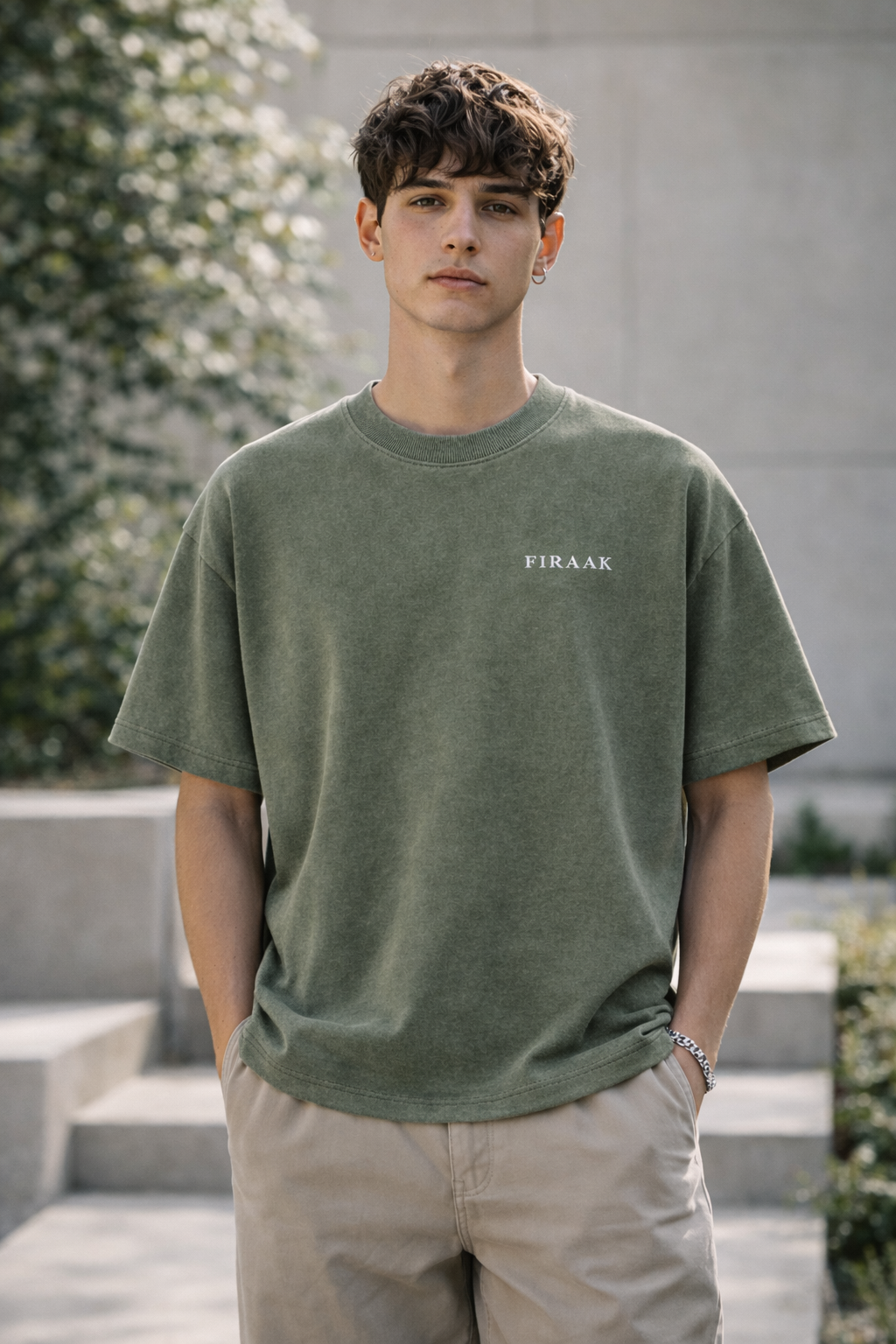 FIRAAK Signature Oversized T-Shirt – Olive