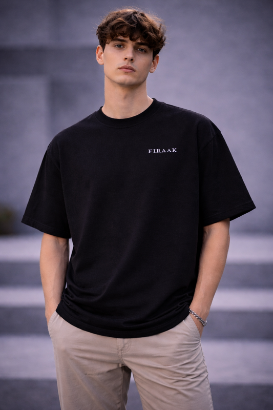 FIRAAK Signature Oversized T-Shirt – Black